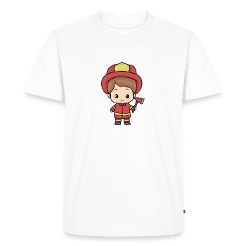 pompier - T-shirt Premium bio Homme - blanc - Devant - Nico (187cm)