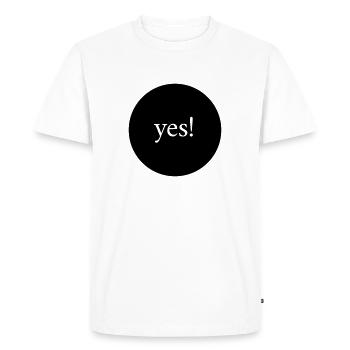 yes! - Men's Premium Organic T-Shirt - white - Front - Nico (187cm)