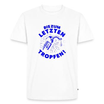 Jusqu’à la dernière goutte — Bleu - T-shirt Premium bio Homme - blanc - Devant - Nico (187cm)