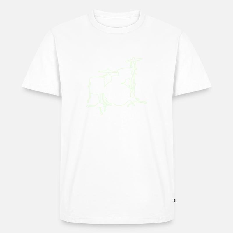 Drums Silhouette - Männer Premium Bio T-Shirt - Weiß