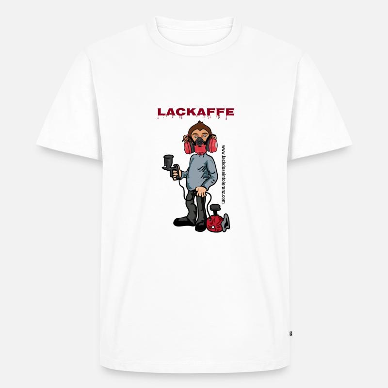 Lackaffe Lackierer - Männer Premium Bio T-Shirt - Weiß