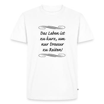 das_leben_ist_zu_kurzv - Men's Premium Organic T-Shirt - white - Front - Nico (187cm)