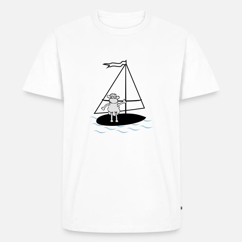 surfendes Schaf - Männer Premium Bio T-Shirt - Weiß