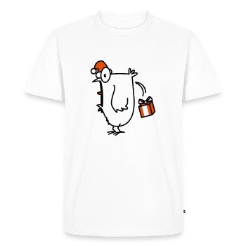 poulet fou de Noël - T-shirt Premium bio Homme - blanc - Devant - Nico (187cm)