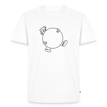 ball ball carry big heavy man figu - Men's Premium Organic T-Shirt - white - Front - Nico (187cm)