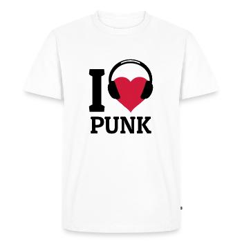 I love Punk - Men's Premium Organic T-Shirt - white - Front - Nico (187cm)