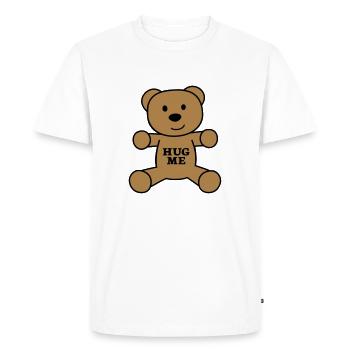 teddy bear hug me - Men's Premium Organic T-Shirt - white - Front - Nico (187cm)