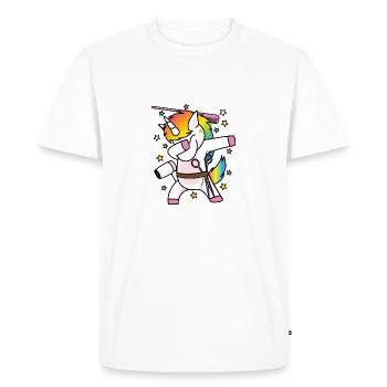 Tampon de licorne, coiffeur licorne, coiffeur, cadeau - T-shirt Premium bio Homme - blanc - Devant - Nico (187cm)