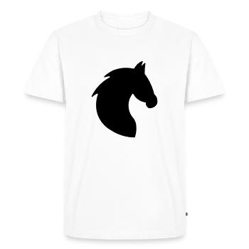 PONEY EN SILHOUETTE DE CHEVAL - T-shirt Premium bio Homme - blanc - Devant - Nico (187cm)