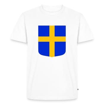 Shield flag Sweden - Men's Premium Organic T-Shirt - white - Front - Nico (187cm)