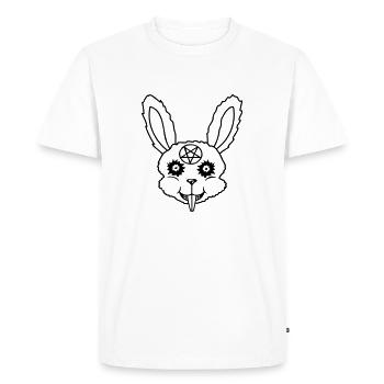 Pentagram Rabbit Satan - Men's Premium Organic T-Shirt - white - Front - Nico (187cm)