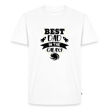Meilleur papa de la galaxie - T-shirt Premium bio Homme - blanc - Devant - Nico (187cm)