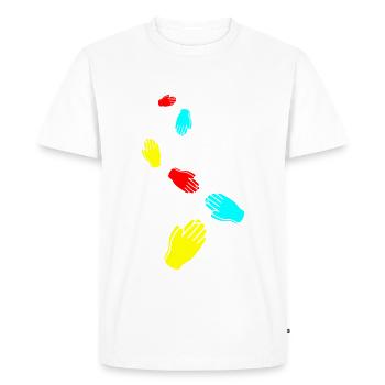 Hands symbol - Men's Premium Organic T-Shirt - white - Front - Nico (187cm)
