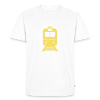 Train journey Lyon - Grenoble (shuttle service) - Men's Premium Organic T-Shirt - white - Front - Nico (187cm)