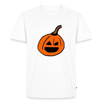 Citrouille d’Halloween - T-shirt Premium bio Homme - blanc - Devant - Nico (187cm)