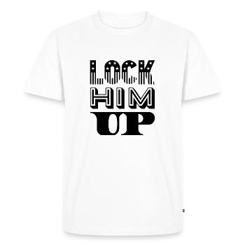 Lock him up - Men's Premium Organic T-Shirt - white - Front - Nico (187cm)