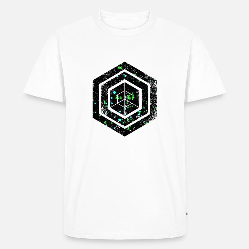 hexagon programming programmer coding geometric - Men's Premium Organic T-Shirt - white
