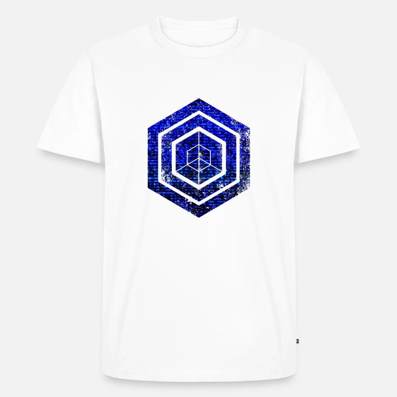 Hexagon-Programmierung Programmierer Codierung geometrisch - Männer Premium Bio T-Shirt - Weiß