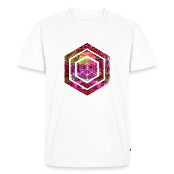 hexagon programming programmer coding geometric - Men's Premium Organic T-Shirt - white - Front - Nico (187cm)