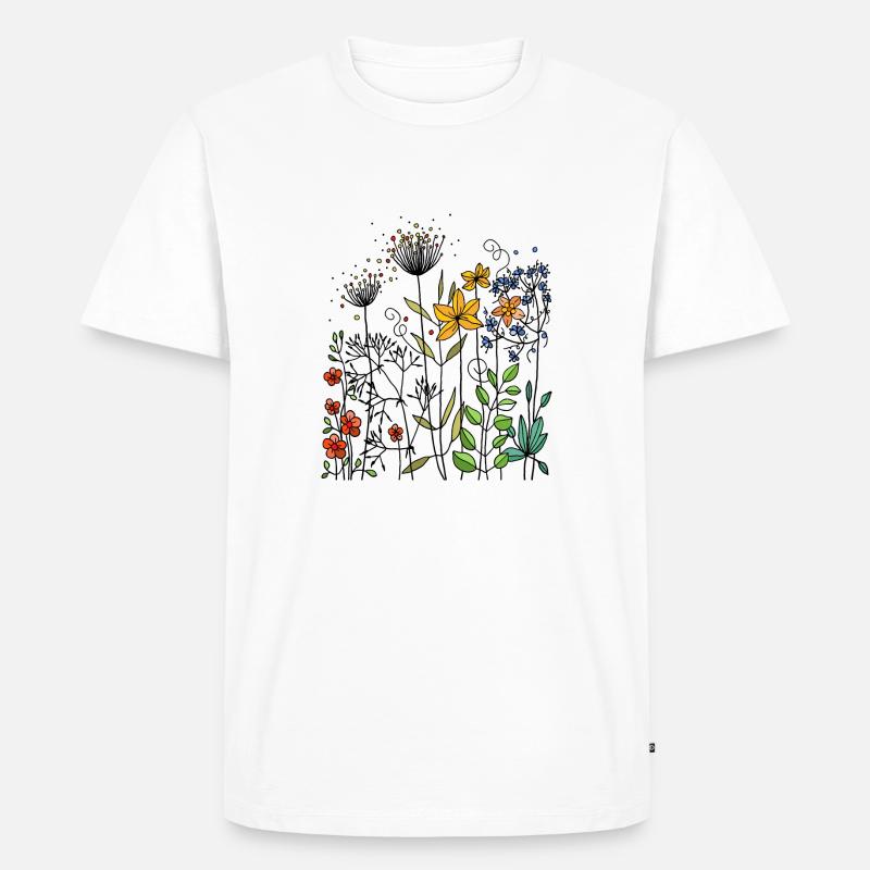 Blumen - Männer Premium Bio T-Shirt - Weiß