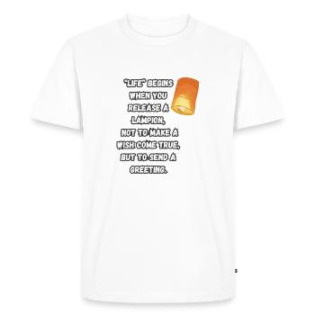 La « vie » commence quand... - T-shirt Premium bio Homme - blanc - Devant - Nico (187cm)