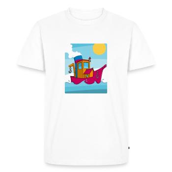 Image colorée d’un remorqueur amusant - T-shirt Premium bio Homme - blanc - Devant - Nico (187cm)