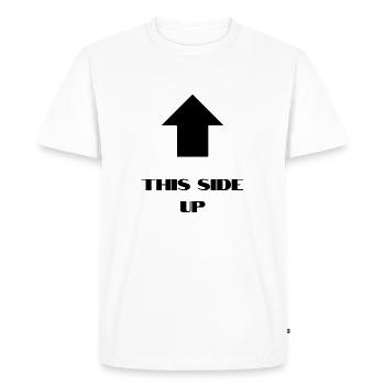 THIS SIDE UP Black - Men's Premium Organic T-Shirt - white - Front - Nico (187cm)