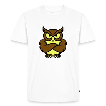 hibou animal de bande dessinée - T-shirt Premium bio Homme - blanc - Devant - Nico (187cm)