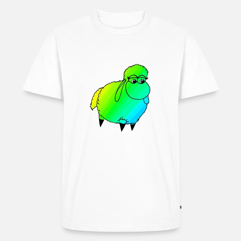 Wolly Sheeeepling Retro wave - Männer Premium Bio T-Shirt - Weiß