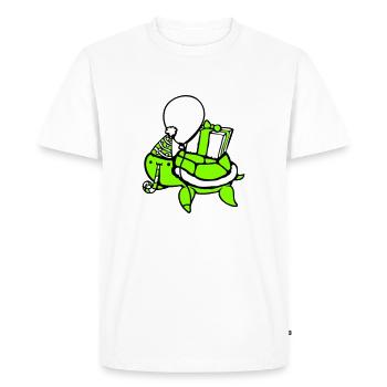 Water Turtle Birthday Party Balloon Hat - Men's Premium Organic T-Shirt - white - Front - Nico (187cm)