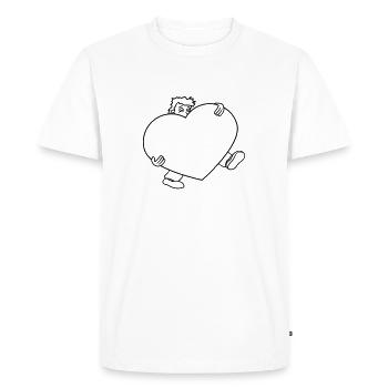 love heart in love gift big huge carry s - Men's Premium Organic T-Shirt - white - Front - Nico (187cm)