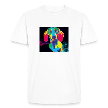 Teckel en smoking - T-shirt Premium bio Homme - blanc - Devant - Nico (187cm)