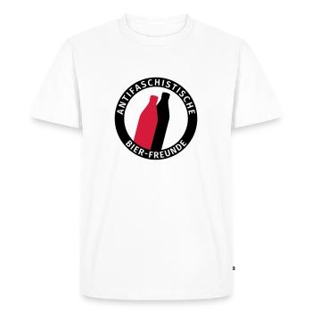 Antifa Logo Humor Antifaschistische Bier-Freunde - Männer Premium Bio T-Shirt - Weiß - Vorne - Nico (187cm)
