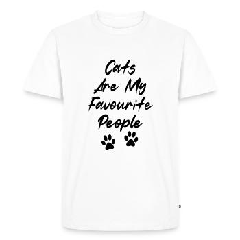 Homme Chat - T-shirt Premium bio Homme - blanc - Devant - Nico (187cm)