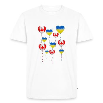 Canada: Solidarity and a heart for Ukraine - Men's Premium Organic T-Shirt - white - Front - Nico (187cm)