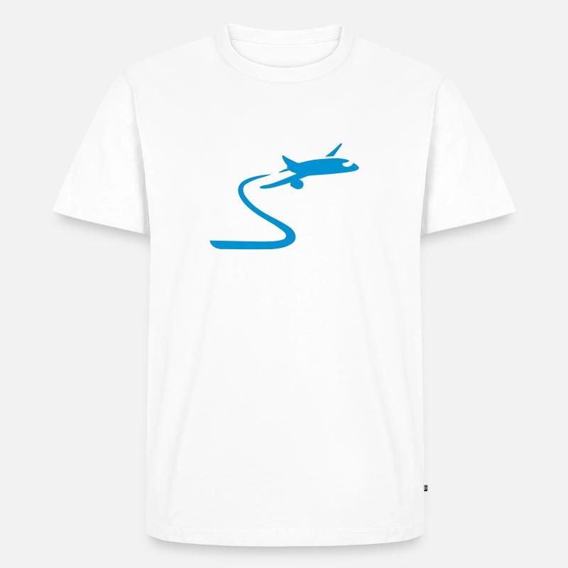 Flugzeug - Männer Premium Bio T-Shirt - Weiß