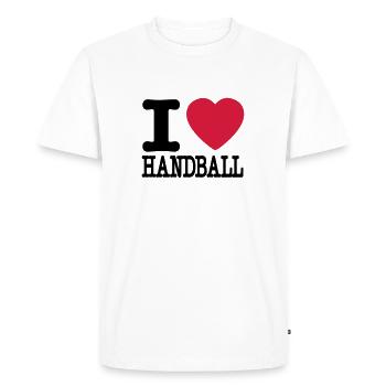i love handball heart - T-shirt Premium bio Homme - blanc - Devant - Nico (187cm)