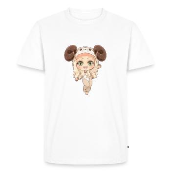 MOSBIES cadeau horoscope zodiacal Bélier - T-shirt Premium bio Homme - blanc - Devant - Nico (187cm)