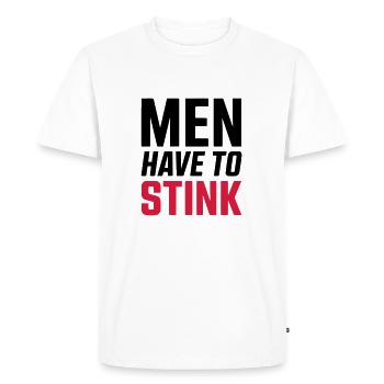MEN HAVE TO STINK - SIMPLE - Men's Premium Organic T-Shirt - white - Front - Nico (187cm)