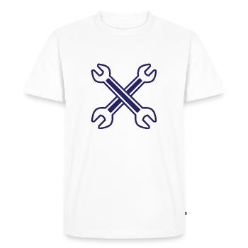 Crossed wrench - Men's Premium Organic T-Shirt - white - Front - Nico (187cm)