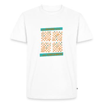 Le mouvement ORANGE ... et CHECKMATE - Queen - T-shirt Premium bio Homme - blanc - Devant - Nico (187cm)