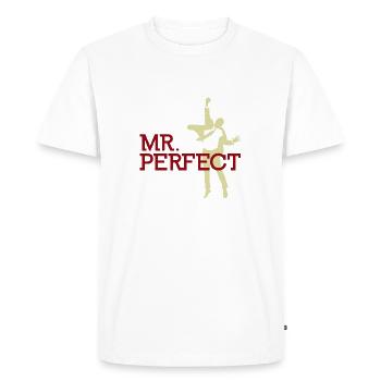 Mr. Perfect - Men's Premium Organic T-Shirt - white - Front - Nico (187cm)