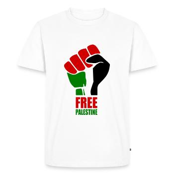Free palestine hand - Men's Premium Organic T-Shirt - white - Front - Nico (187cm)