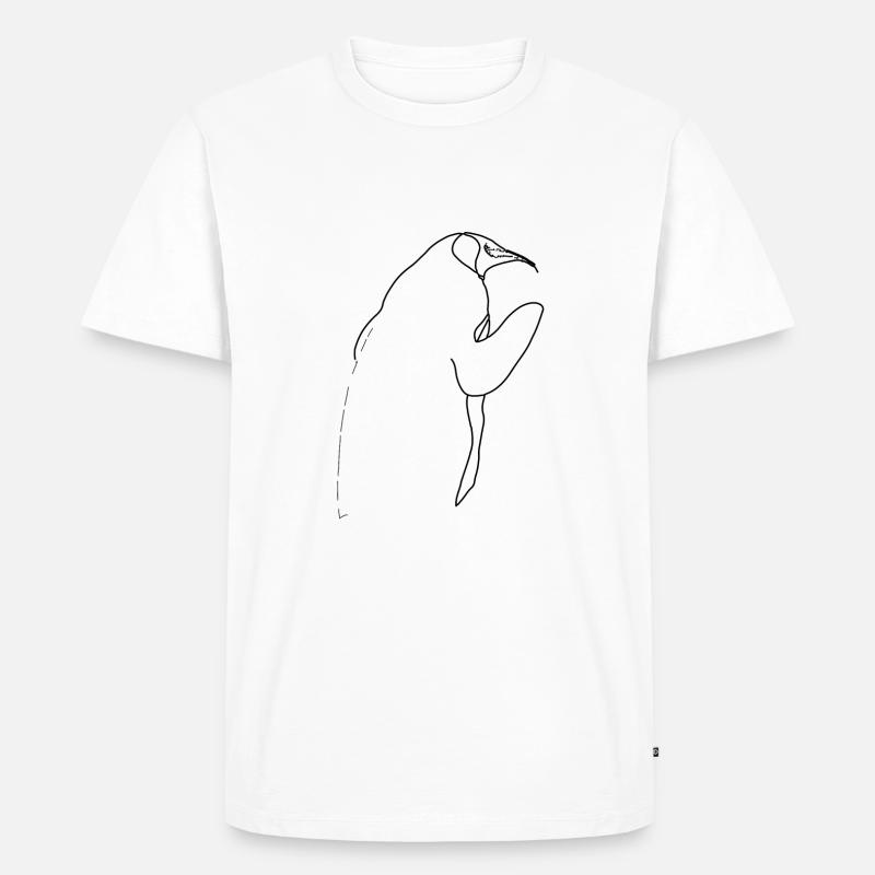 Pinguin Illustration Silhouette Geschenkidee - Männer Premium Bio T-Shirt - Weiß