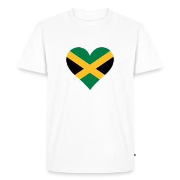 Un coeur pour la Jamaïque - T-shirt Premium bio Homme - blanc - Devant - Nico (187cm)