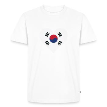 I Love South Korea - Men's Premium Organic T-Shirt - white - Front - Nico (187cm)
