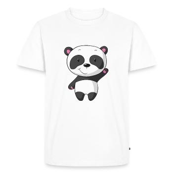 Santander ondulant Comic Panda - T-shirt Premium bio Homme - blanc - Devant - Nico (187cm)