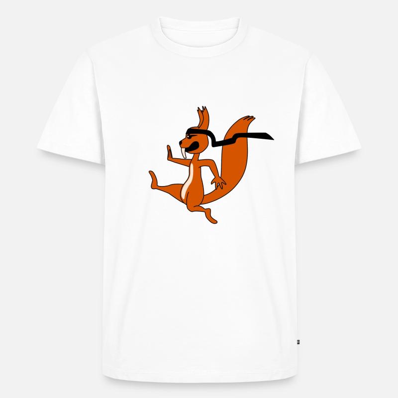 Ninja Eichhörnchen - Männer Premium Bio T-Shirt - Weiß