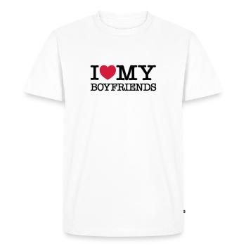 I Love My Boyfriends - T-shirt Premium bio Homme - blanc - Devant - Nico (187cm)