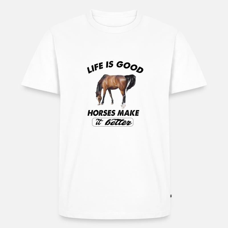 Pferde - Männer Premium Bio T-Shirt - Weiß